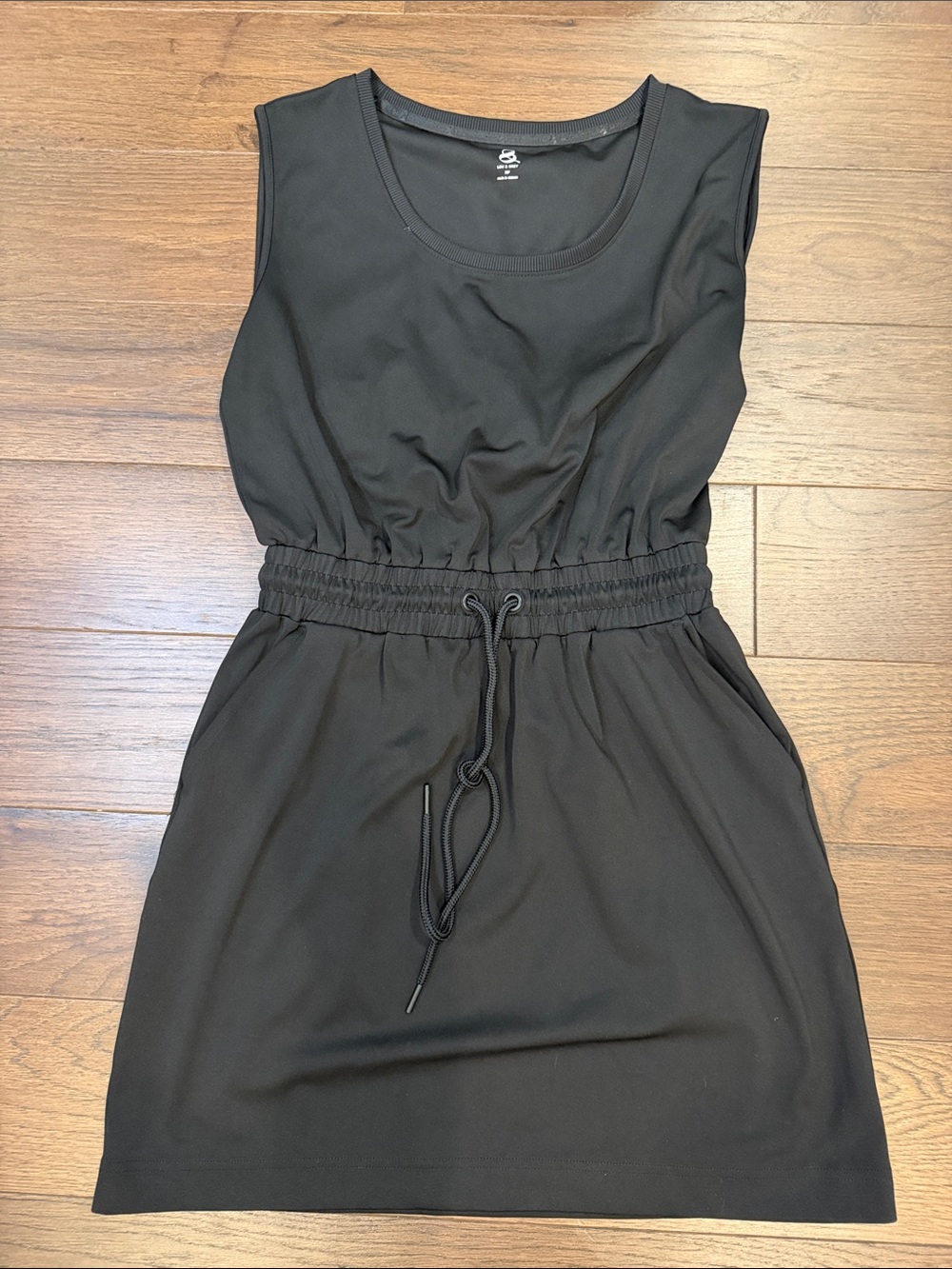 Lou & Grey Black Sleeveless Drawstring Waist Mini Dress Size XSP - C31-068